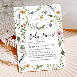 Invitación Elegante Ducha Boho Floral Neutral Baby Brunch