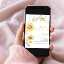 Elegante Ducha Boho Sunflower Botánica Bridal