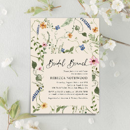 Invitación Elegante ducha Boho Wildflowers Bridal Brunch