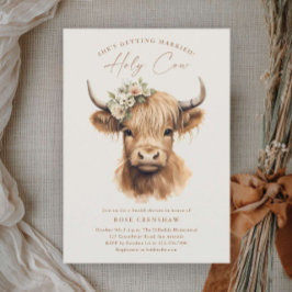 Invitación Elegante Ducha Bridal Boho Highland Cow