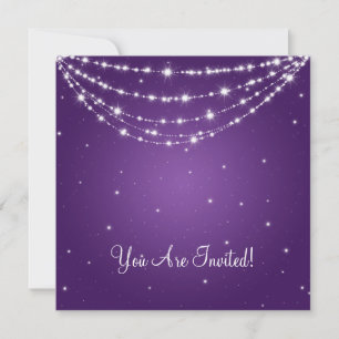 Invitación Elegante Ducha Bridal Cadena De Esparkling Purple