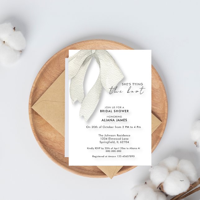 Invitación Elegante Ducha Bridal De Bow Blanco Y Negro (Subido por el creador)