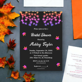 Invitación Elegante Ducha Bridal De Caída Negra Y Blanco