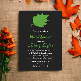 Invitación Elegante Ducha Bridal De Caída Verde Negra Y Blanc