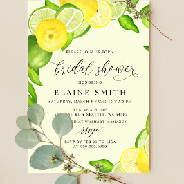 Invitación Elegante Ducha Bridal De Cítricos De Limón De Vera