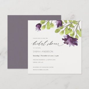 INVITACIÓN ELEGANTE DUCHA BRIDAL DE COLOR DE AGUA AZUL DE FLO
