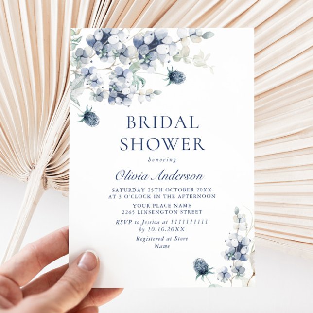 Invitación Elegante DUCHA BRIDAL DE invierno de Blue Boho Azu (Subido por el creador)