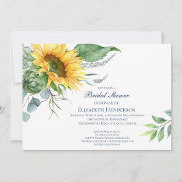 Invitación Elegante Ducha Bridal Eucalyptus Sunflower