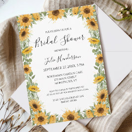 Invitación Elegante Ducha Bridal Eucalyptus Sunflower