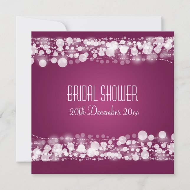 Invitación Elegante Ducha Bridal Plum Dotado (Anverso)