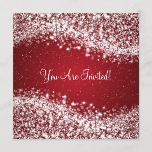 Invitación Elegante Ducha Bridal Rojo de onda espumosa