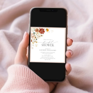 Invitación Elegante Ducha Bridal Termal Floral Cálida