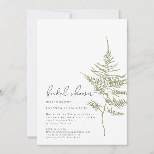 Invitación Elegante Ducha Bridal Verde Fern Floral