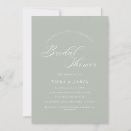 Invitación Elegante ducha con encanto marfil y dorada