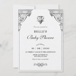 Invitación Elegante ducha de bebé de arquitectura renacentist