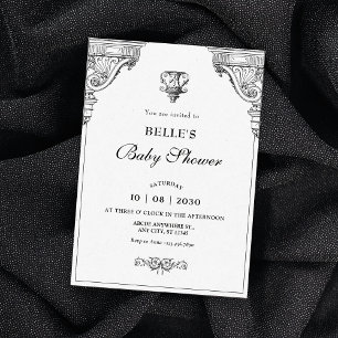 Invitación Elegante ducha de bebé de arquitectura renacentist