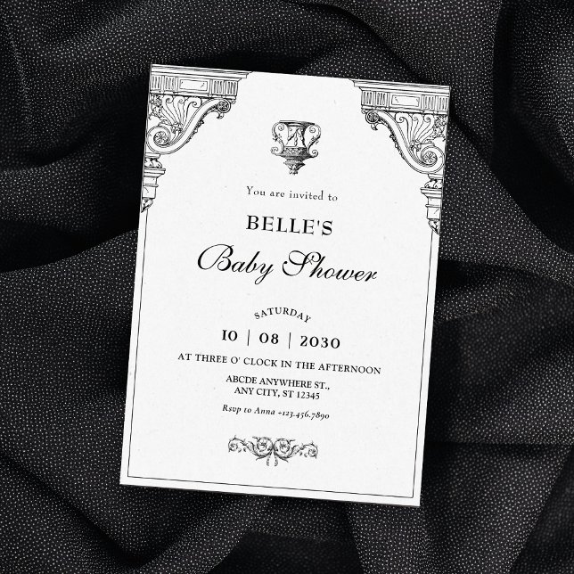 Invitación Elegante ducha de bebé de arquitectura renacentist (Subido por el creador)