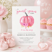 Elegante ducha de bebé de calabaza rosa
