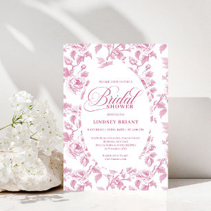 Invitación Elegante ducha de bebé de rosas Toile Francesas Ro