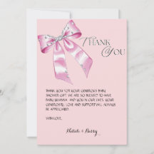 Elegante ducha de bebé rosada Coquette gracias