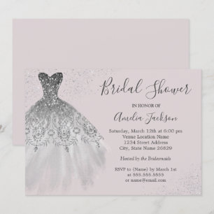 Invitación Elegante ducha de Boda rosa y turbio con traje de 