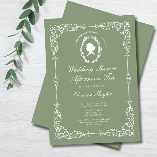 Invitación Elegante ducha de bodas de té por la tarde de Rege (Subido por el creador)