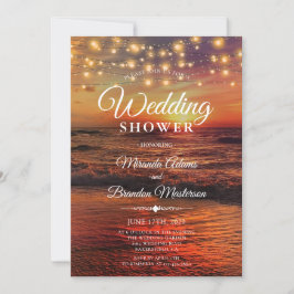 Invitación Elegante ducha de bodas de veraneo en la playa del