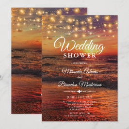 Invitación Elegante ducha de bodas de veraneo en la playa del