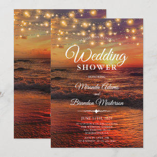 Invitación Elegante ducha de bodas de veraneo en la playa del