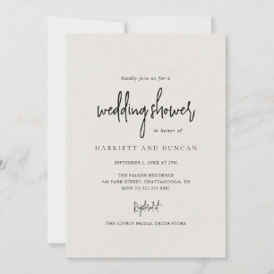 Invitación Elegante ducha de bodas incansable beige neutro