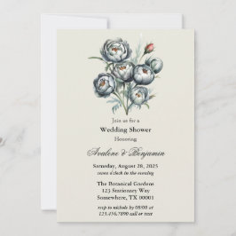 Invitación Elegante ducha de bodas verde y gris
