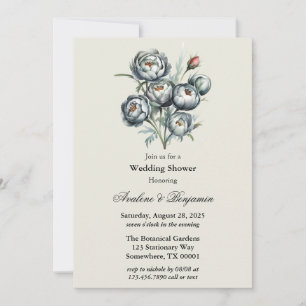 Invitación Elegante ducha de bodas verde y gris