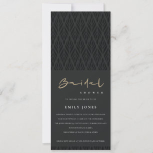 INVITACIÓN ELEGANTE DUCHA DE BRIDAL NEGRO ART DECO MODERNA