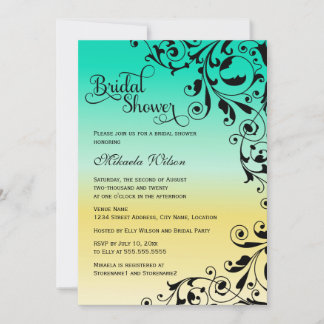 Invitación Elegante ducha de colores naranja y martillos