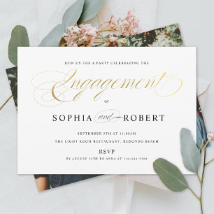 Invitación Elegante ducha de compromiso por parejas de correo
