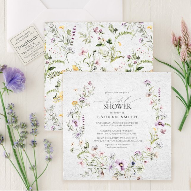 Invitación Elegante ducha de flores salvajes de lavanda (Subido por el creador)