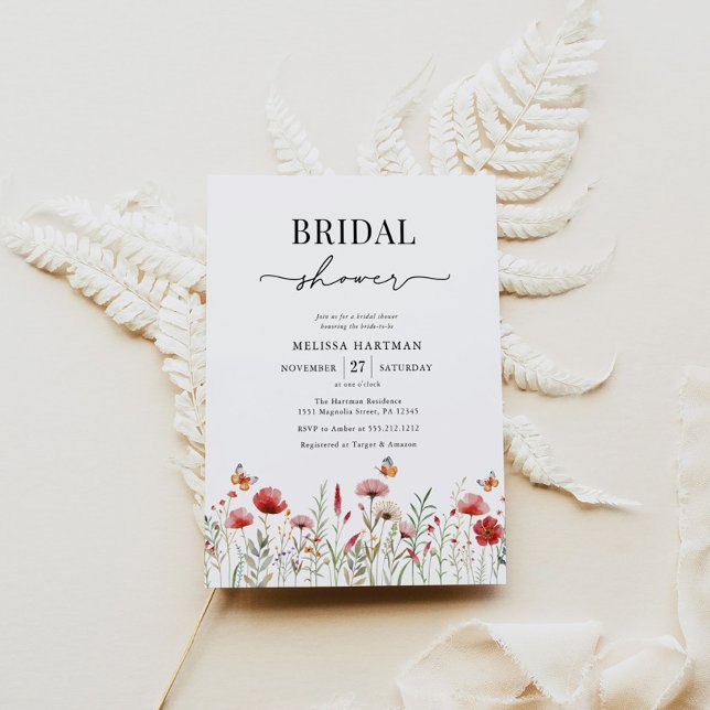 Invitación Elegante ducha de flores silvestres (Subido por el creador)