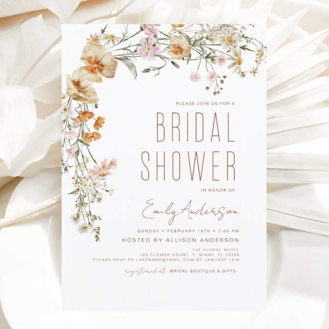 Invitación Elegante ducha de flores silvestres Boho Elegante (Subido por el creador)