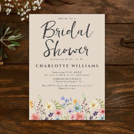 Invitación Elegante ducha de flores silvestres rusticas