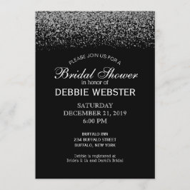 Invitación Elegante ducha de matrimonio de diamantes blancos 