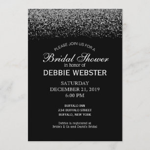 Invitación Elegante ducha de matrimonio de diamantes blancos 