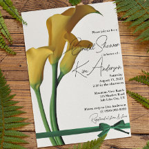 Elegante ducha de novia amarilla Calla Lily