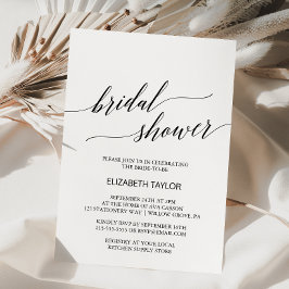Invitación Elegante ducha de novia blanca y negra