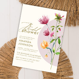 Invitación Elegante ducha de novia bohemio rubor floral