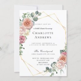 Invitación Elegante ducha de novia Boho Pastel