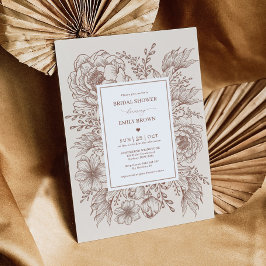 Invitación Elegante ducha de novia botánica de Boho