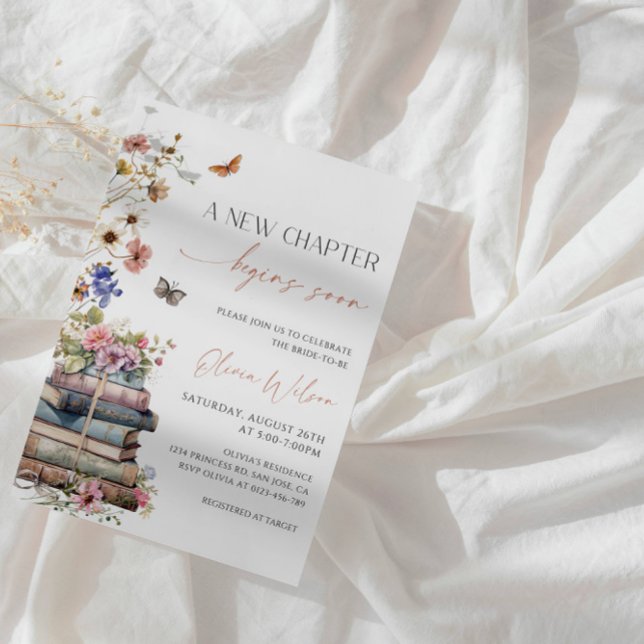 Invitación Elegante ducha de novia "Comienza pronto un nuevo  (Subido por el creador)