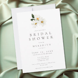 Invitación Elegante Ducha de Novia con Acuarela de Margarita 