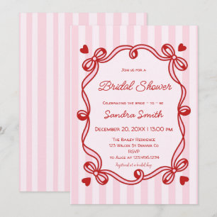 Invitación Elegante ducha de novia con cinta dibujada a mano
