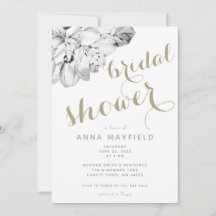 Elegante ducha de novia con dibujos de arte rústic